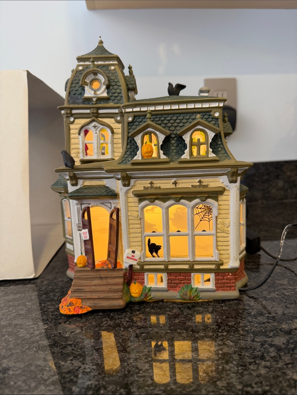Department 56 Olive Green Halloween Light-Up Victorian House